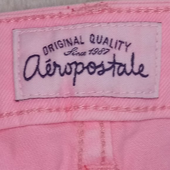 AEROPOSTALE  PINK JEAN DENIM SHORTS - Picture 7 of 8